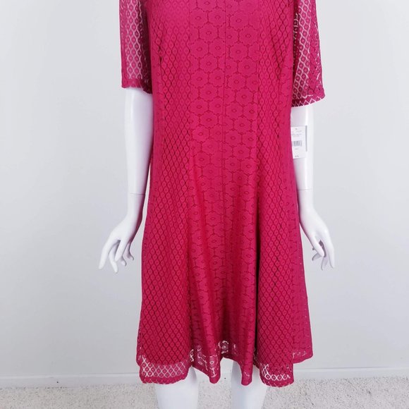 Danny & Nicole Floral Lace Fit & Flare Dress 16W - Picture 3 of 6